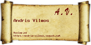 Andris Vilmos névjegykártya